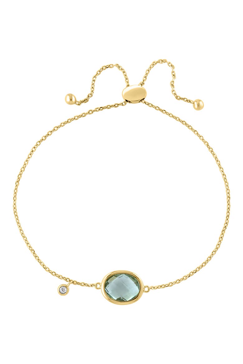 Green Amethyst & White Topaz Slider Bracelet, Alternate, color, GREEN
