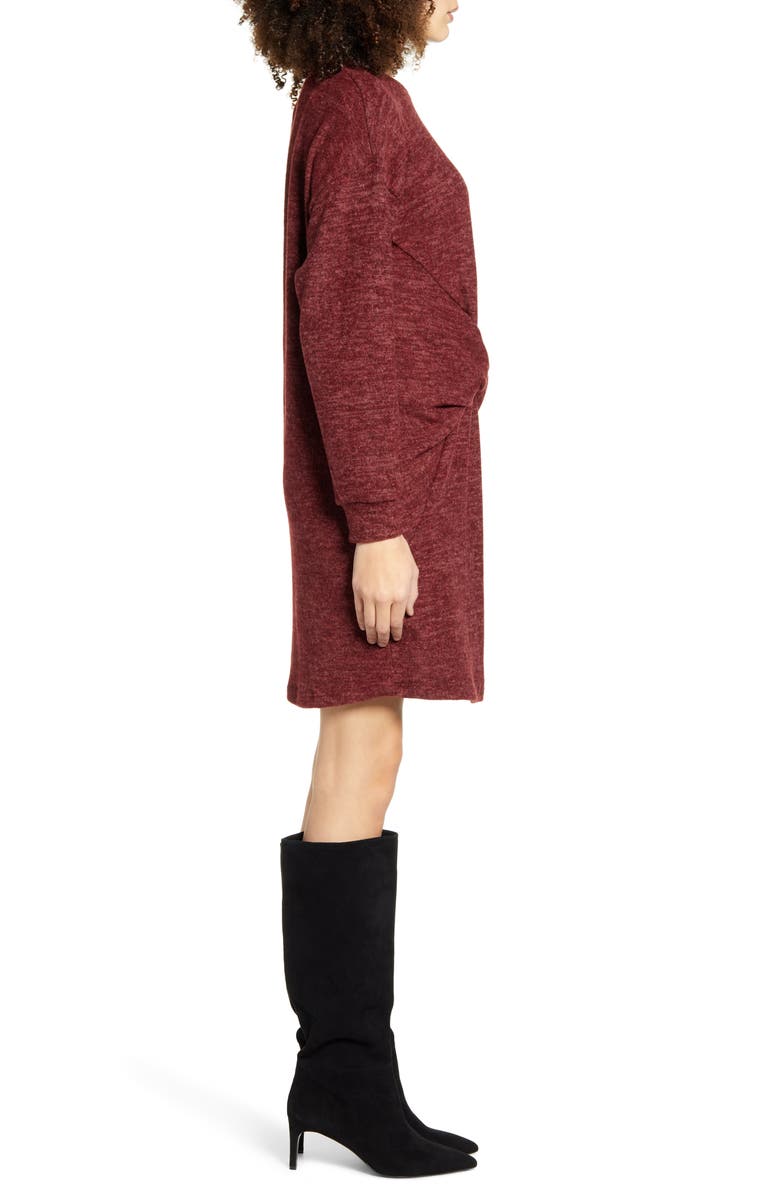 All in Favor Twist Front Sweater Dress, Alternate, color,