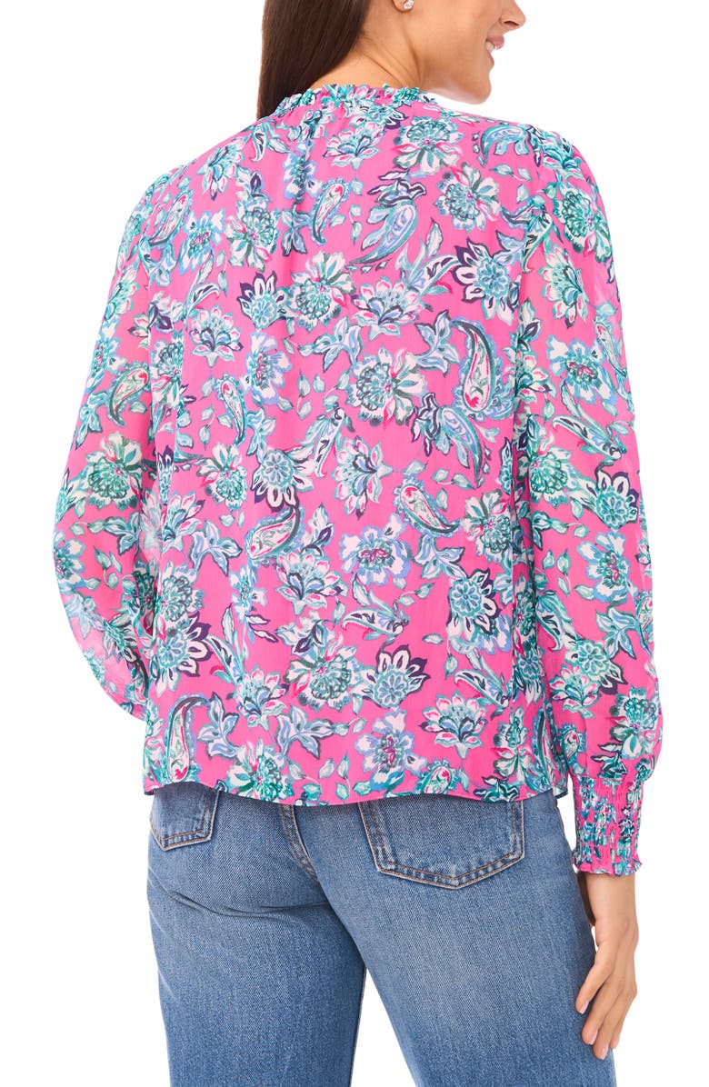 CeCe Split Neck Top, Alternate, color, Legacy Pink