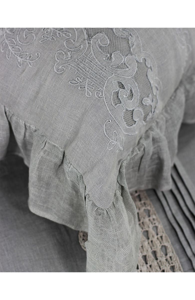 MELANGE HOME Tabitha Linen Duvet 3-Piece Set, Alternate, color, Grey Storm