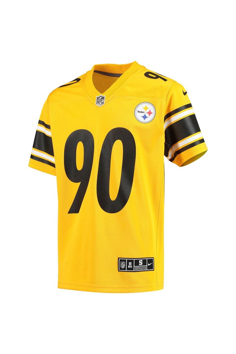 Youth Nike T.J. Watt Gold Pittsburgh Steelers Inverted Team Game Jersey, Alternate, color, Gold
