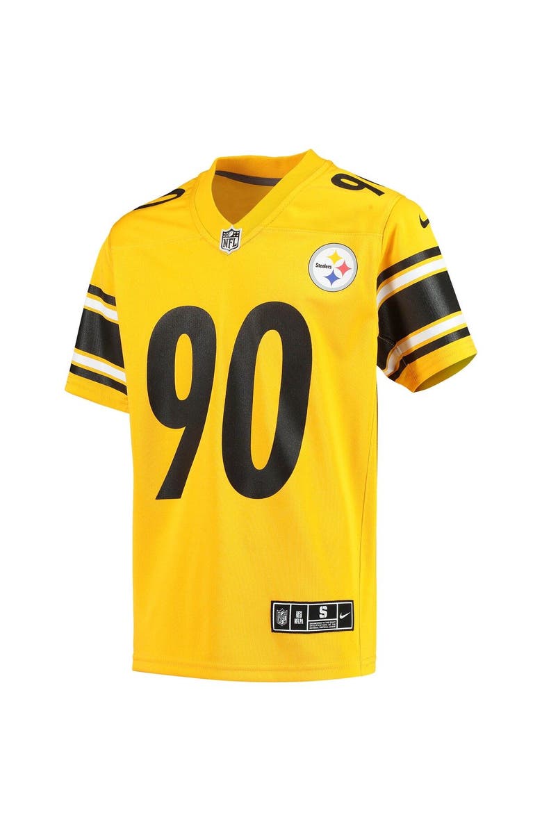 Nike Youth Nike T.J. Watt Gold Pittsburgh Steelers Inverted Team Game Jersey, Alternate, color, Gold