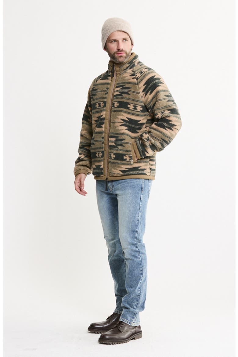 Jacquard High-Pile Fleece Full Zip Jacket, Alternate, color, TAUPE AZTEC