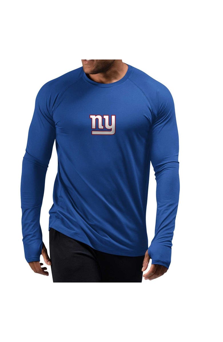 MSX BY MICHAEL STRAHAN Men's MSX by Michael Strahan Royal New York Giants Interval Long Sleeve Raglan T-Shirt, Main, color, 
