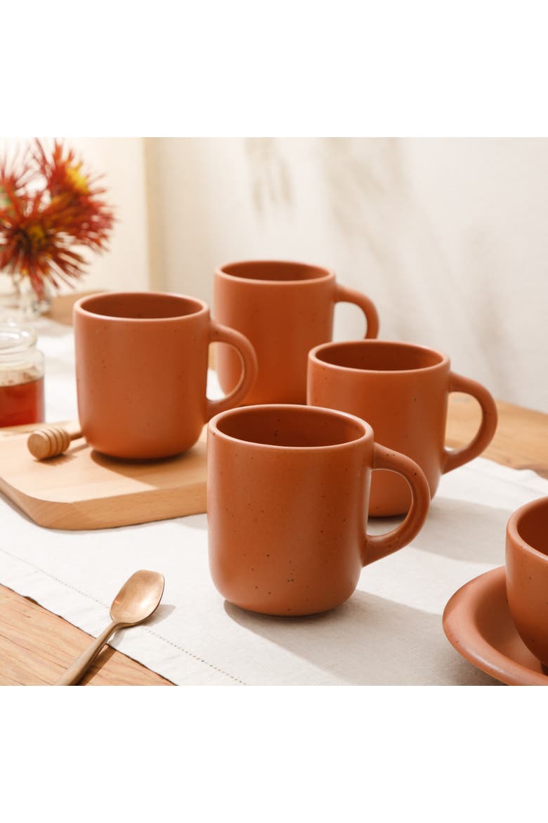 Corsica Clay 4 Piece Mug Set, Alternate, color, Burnt Apricot Terracotta
