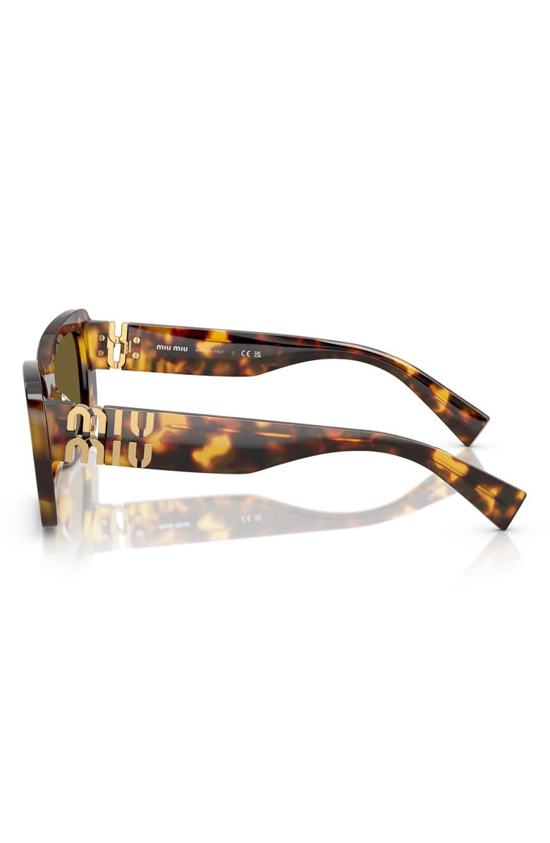 Miu Miu 53mm Rectangular Sunglasses, Alternate, color, Blond Havana