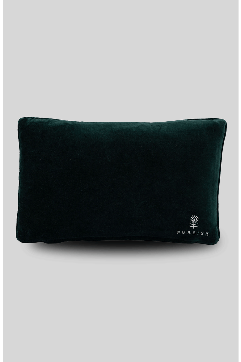 Girl Dinner Needlepoint Pillow, Alternate, color, Dark Green