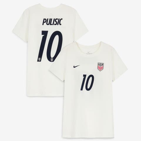 Women's Nike Christian Pulisic Cream USMNT Home Name & Number T-Shirt