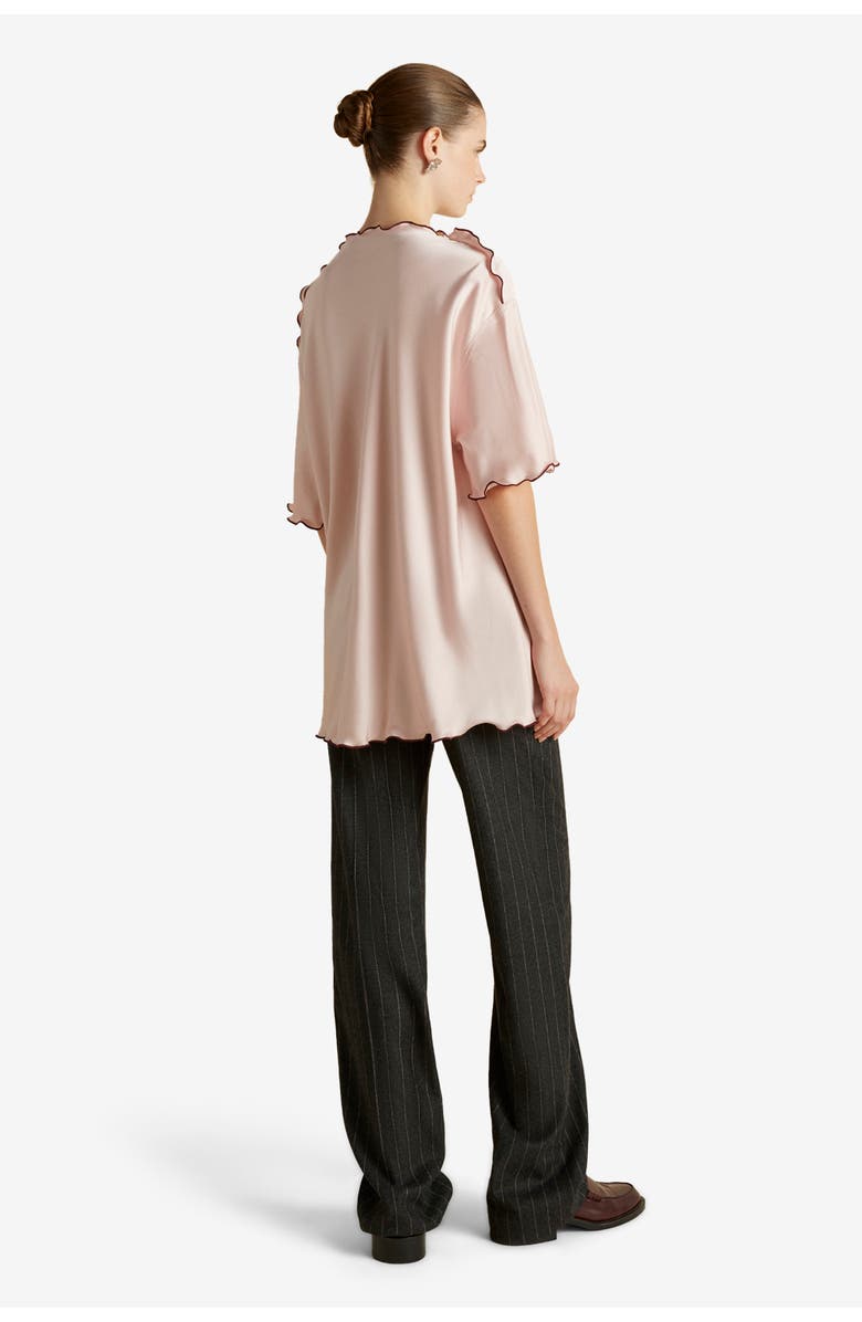 Marina Moscone Cady T-Shirt with Scalloped Edge, Alternate, color, Camellia