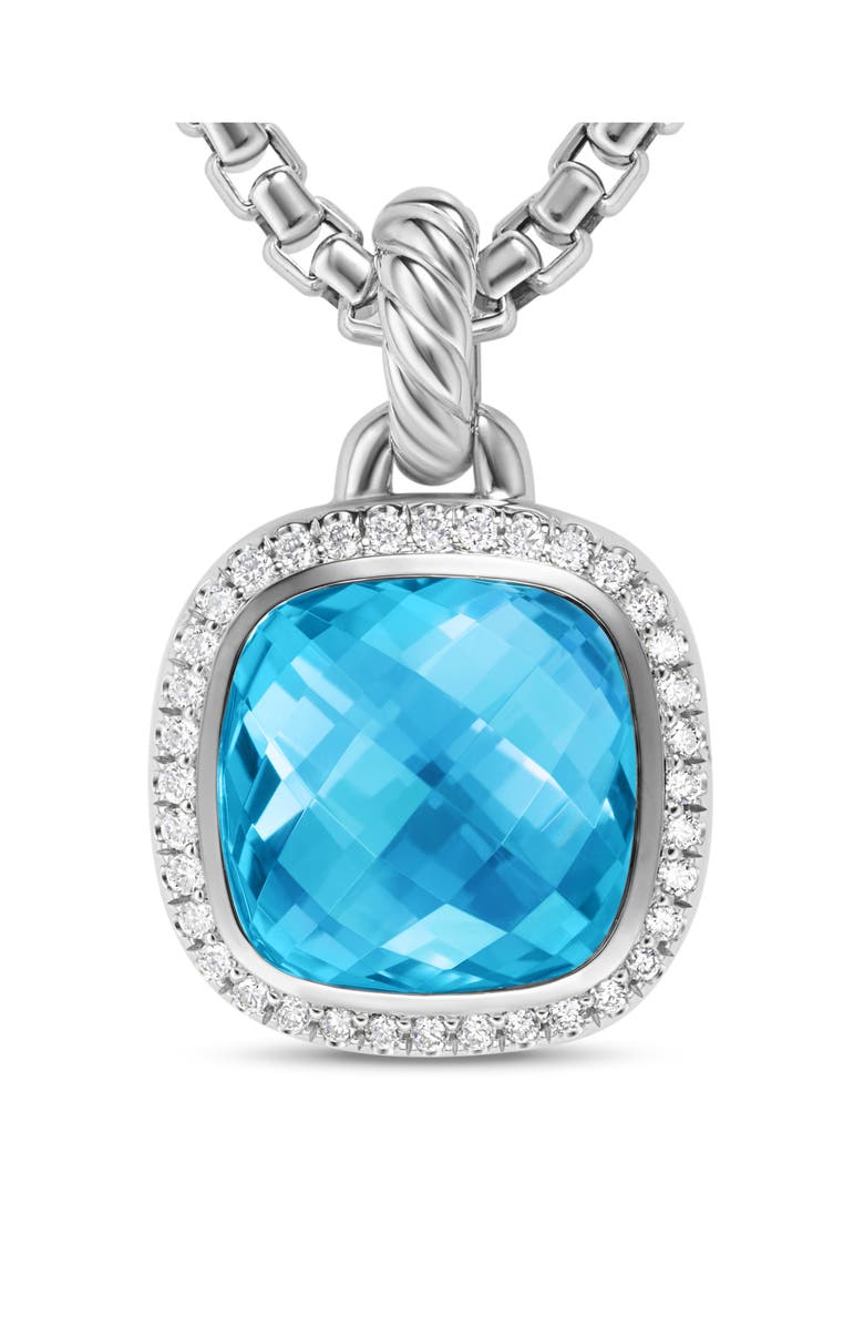 David Yurman Albion<sup>®</sup> Pendant in Sterling Silver with Blue Topaz & Diamonds, 11mm, Alternate, color, Blue Topaz