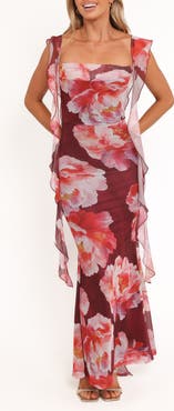Petal & Pup Chiara Floral Flutter Ruffle Maxi Dress
