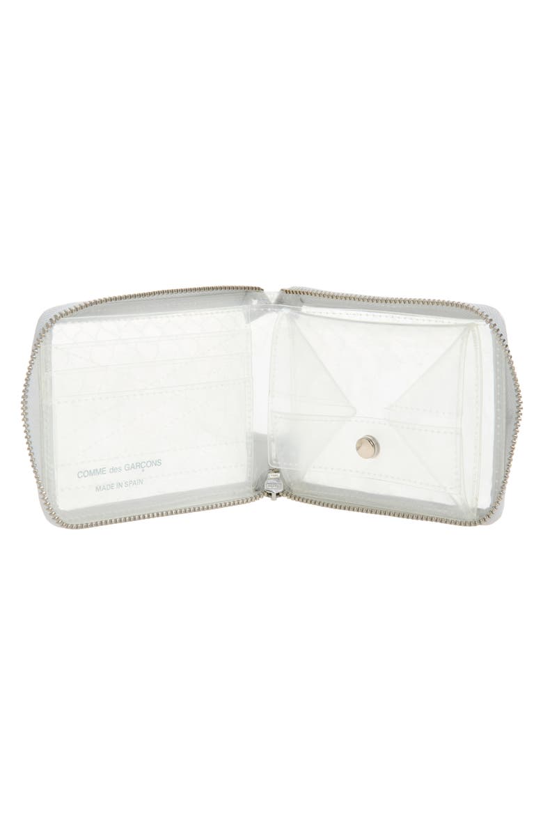 Clear Snakeskin Embossed Square Zip Around Wallet, Alternate, color, TRANSPARENT