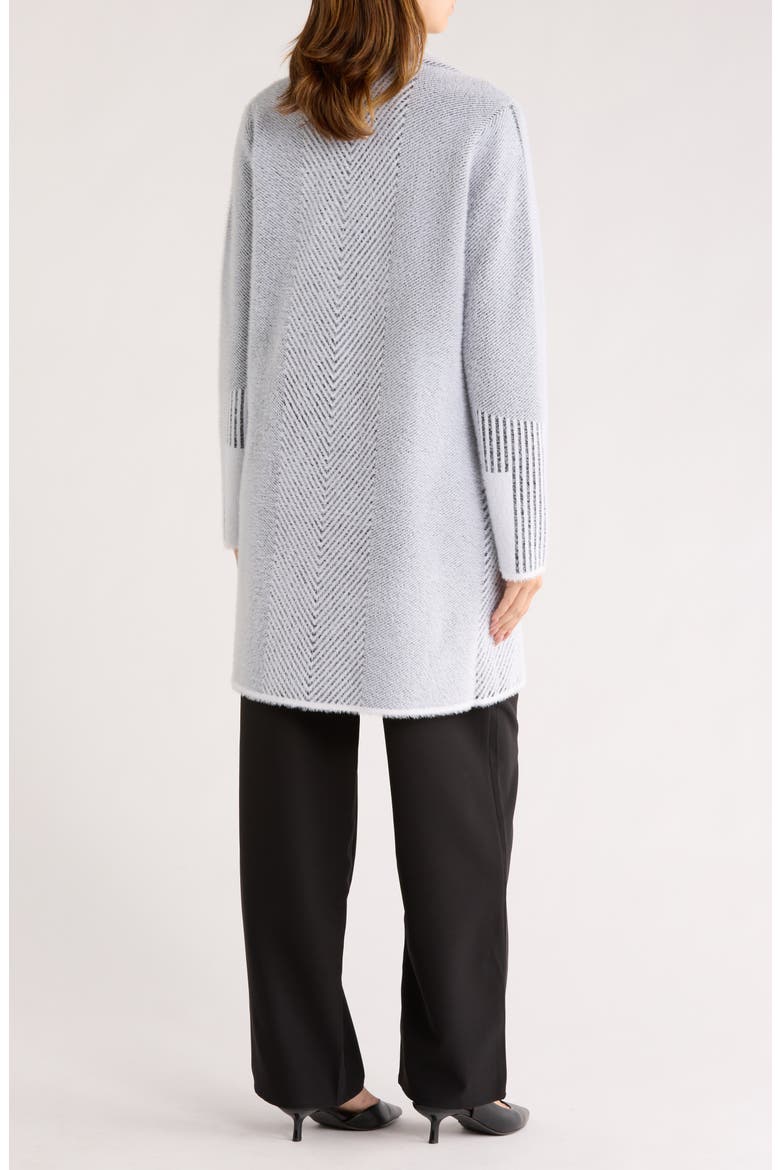 Anchorage Eyelash Knit Coatigan, Alternate, color, BLACK/ WHITE