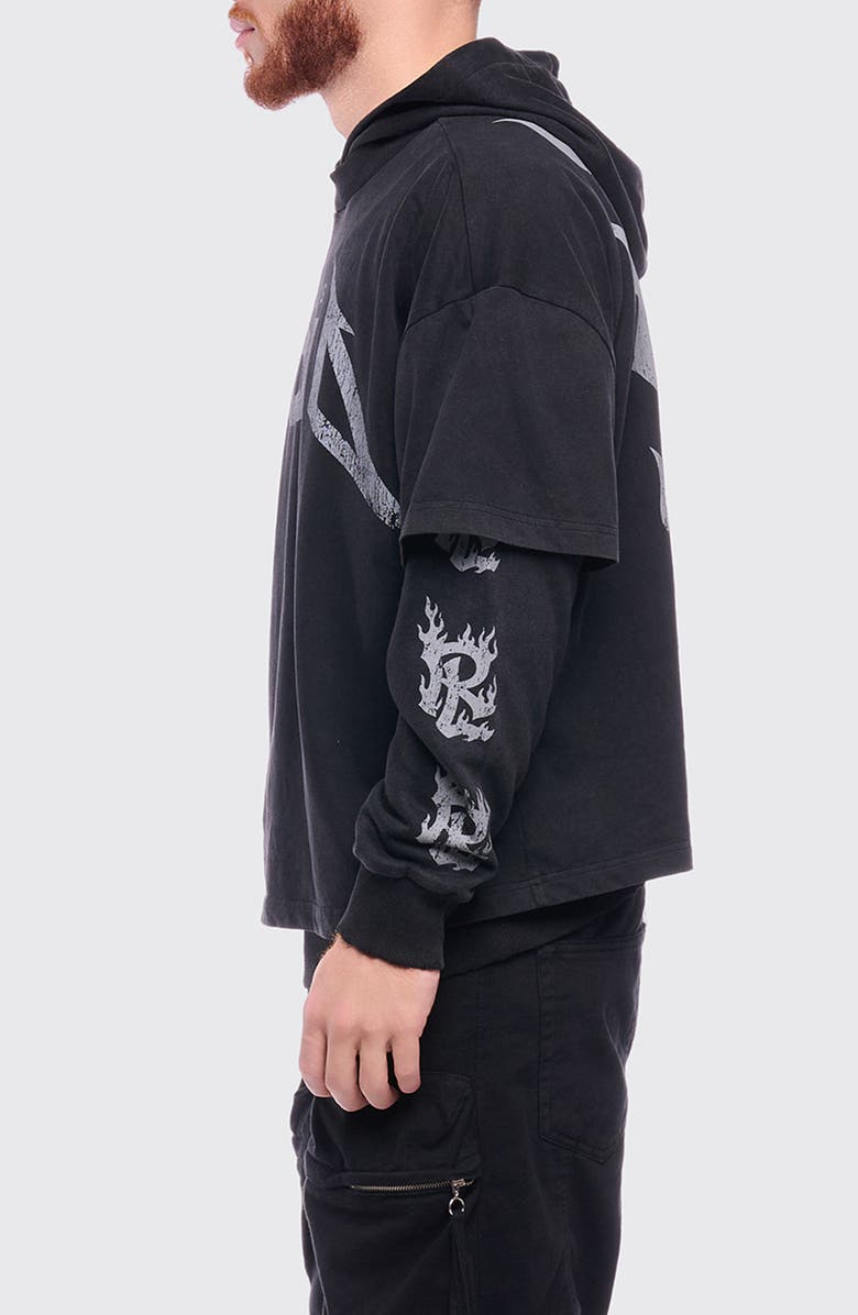 Rolling Loud Metal Layered Cotton Blend Graphic Hoodie, Alternate, color, Washed Black