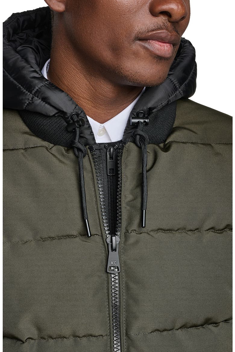 Oxford Hooded Quilted Bomber Jacket, Alternate, color, OLIVE