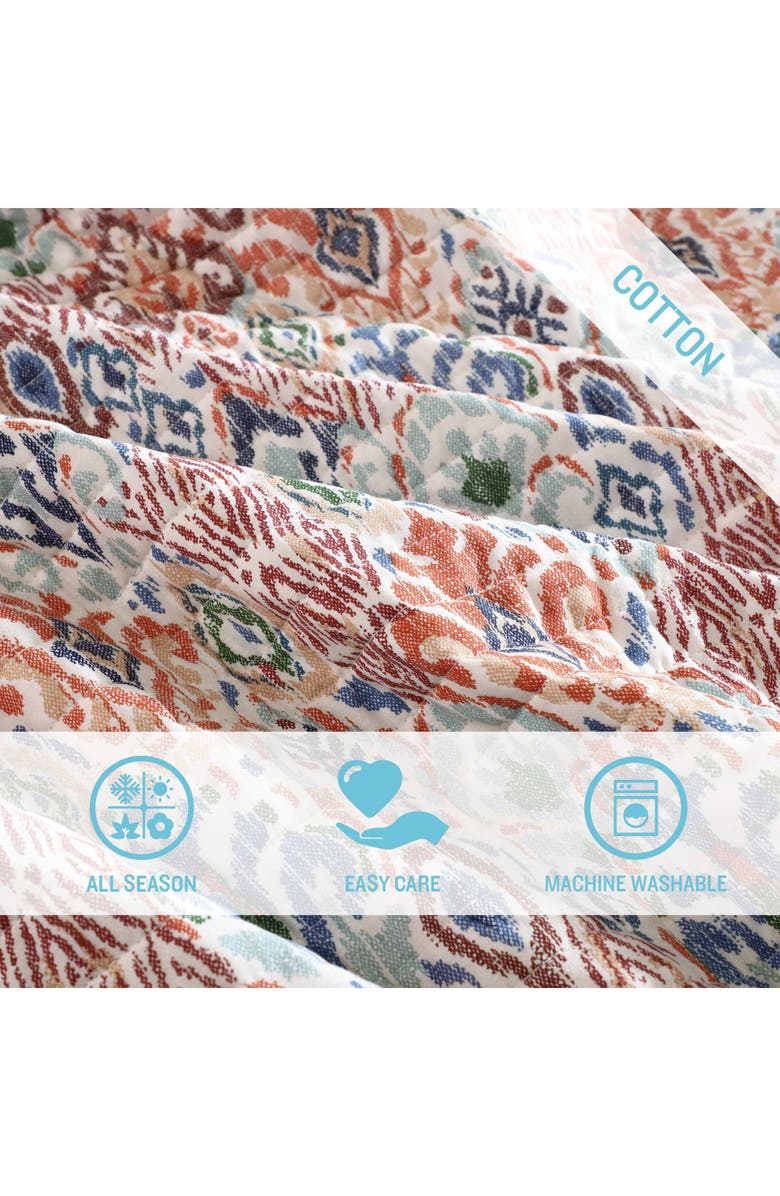 Tommy Bahama Ikat Tropics Cotton Quilt Set, Alternate, color, Dark Beige