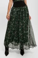Popilush Shapewear Paisley High Waist A-Line Maxi Skirt