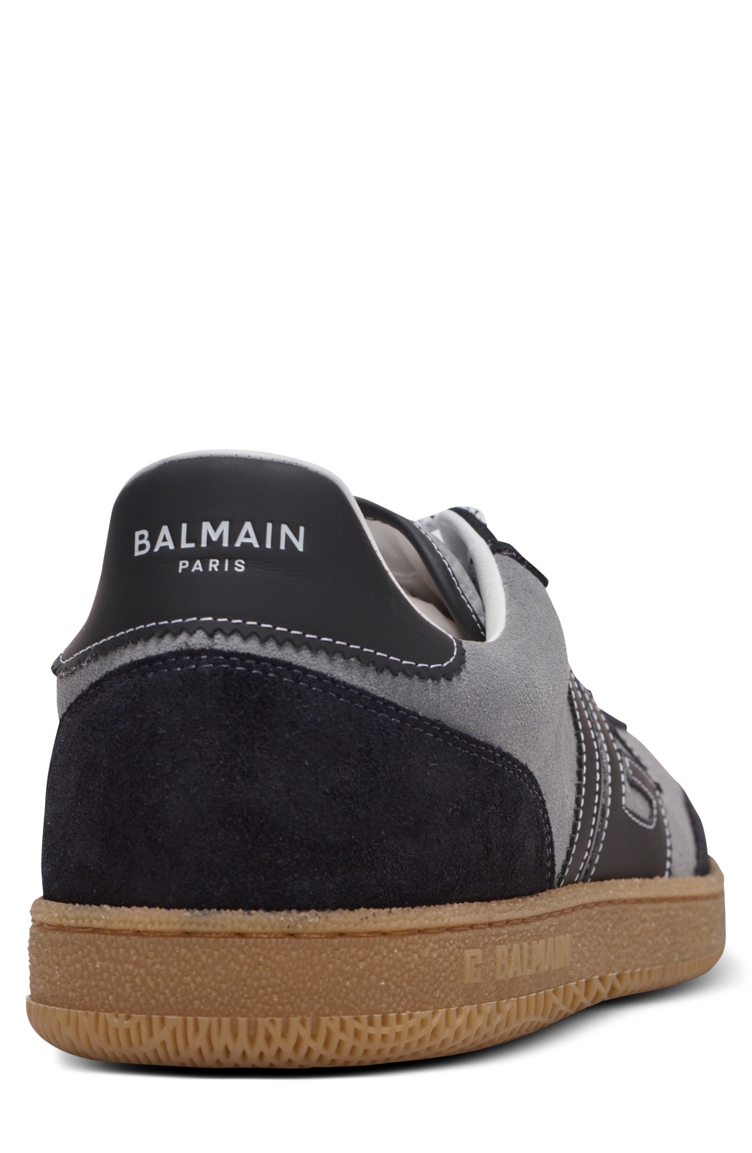 Balmain Swan Low Top Sneaker, Alternate, color, Yfg Dark Grey/ Light Grey