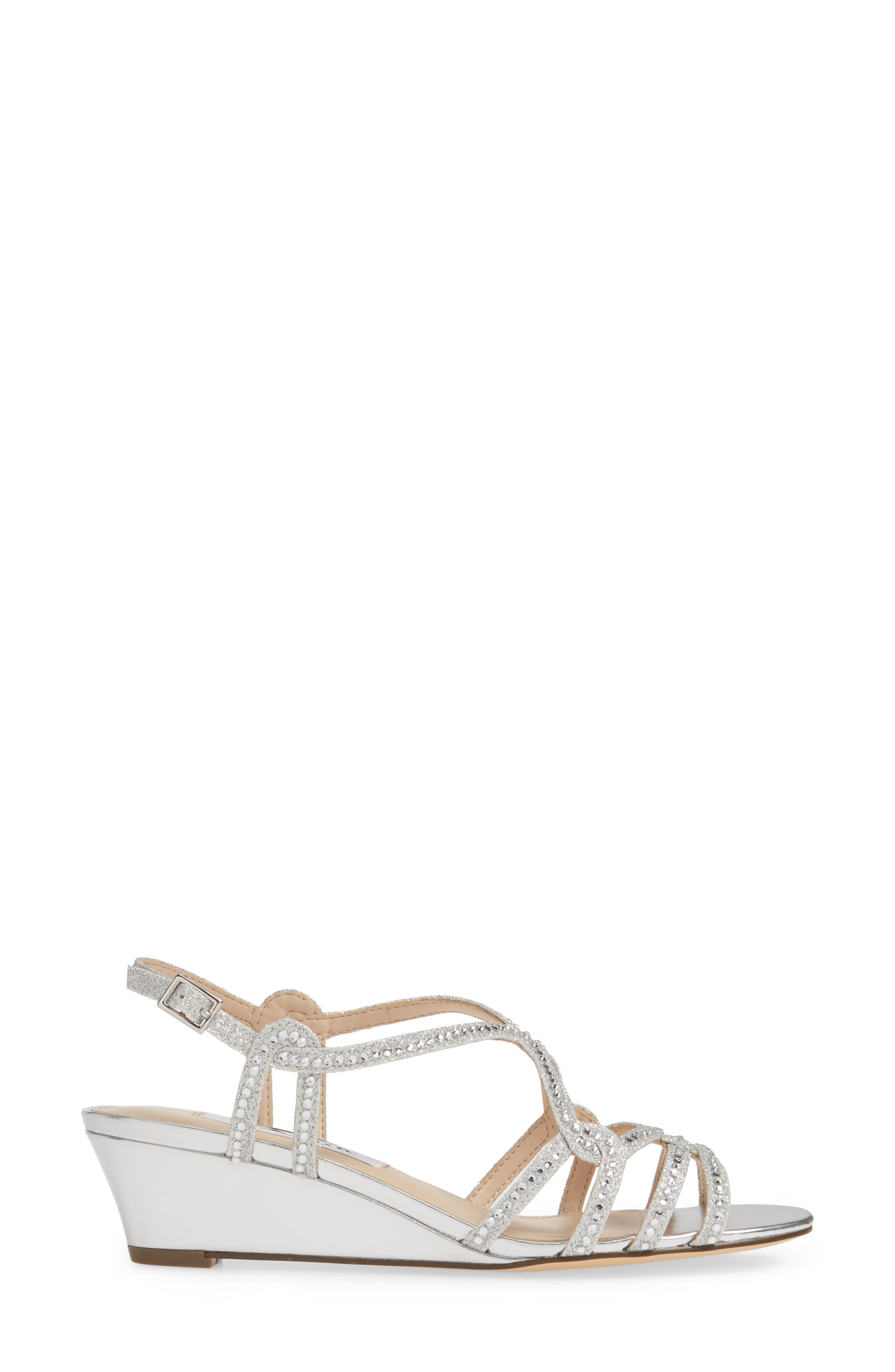 Nina Fynlee Crystal Embellished Wedge Sandal, Alternate, color, 