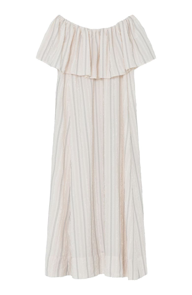 DAY Birger et Mikkelsen Chrissi Raw Stripe Bardot Maxi Dress, Alternate, color, Jet Stream