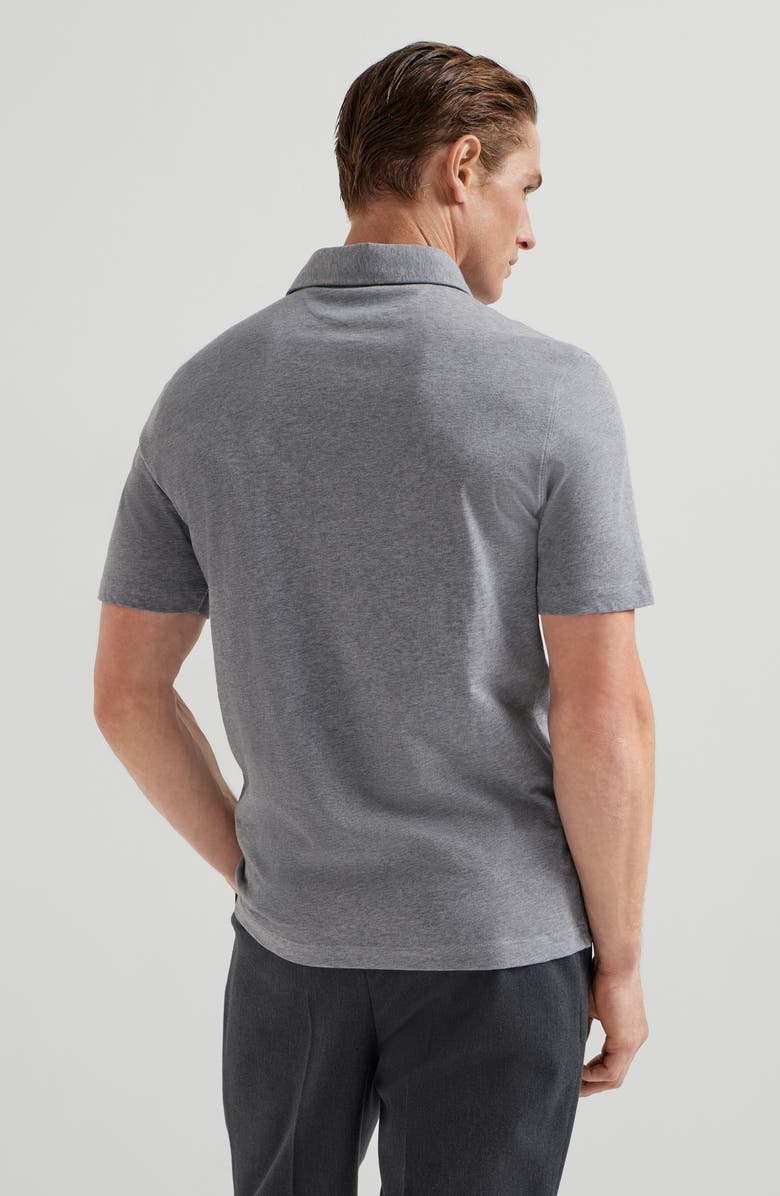 Brunello Cucinelli Polo with shirt collar, Alternate, color, Grey