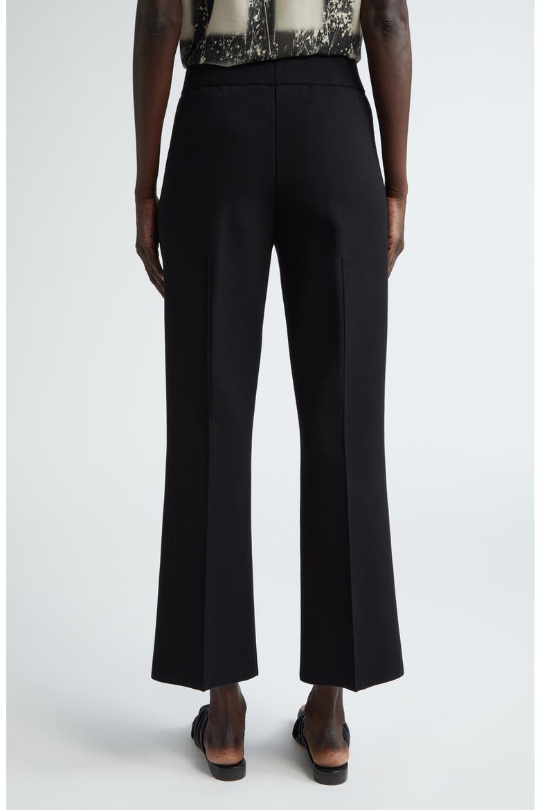 Foley Crepe Knit Flare Ankle Pants, Alternate, color, BLACK