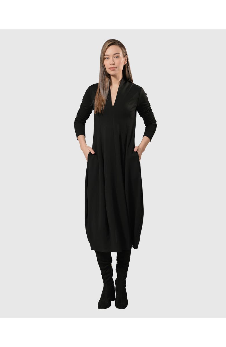 Alembika Essential Pockets Cocoon Dress, Main, color, Black
