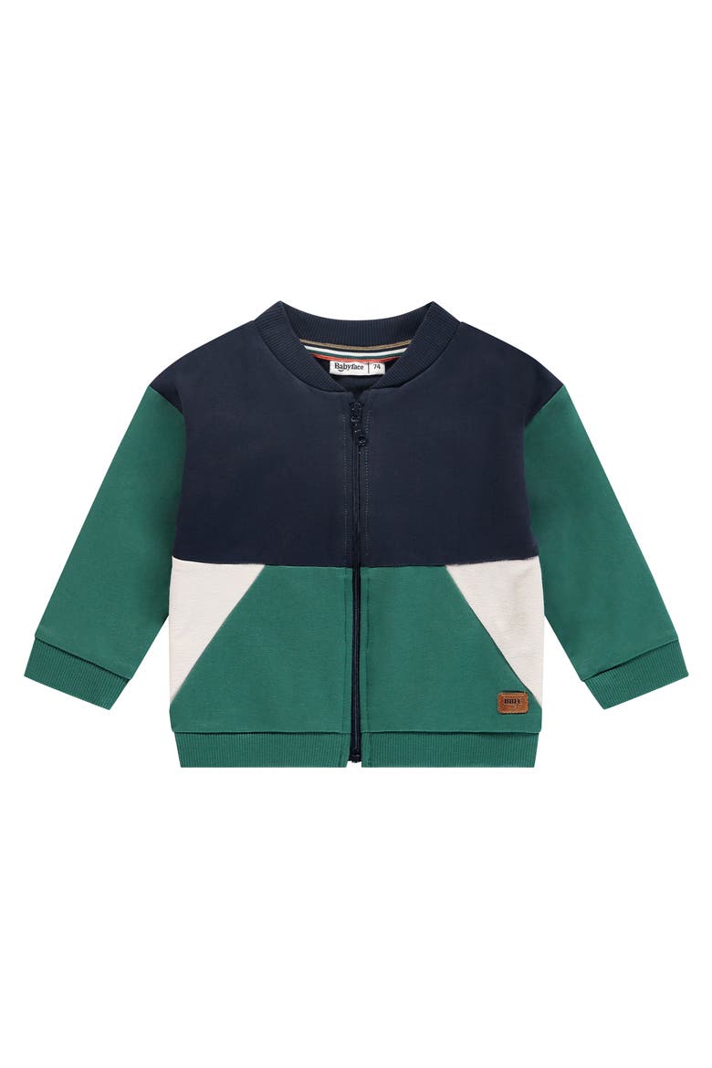 Colorblock Sweat Cardigan, Main, color, Navy