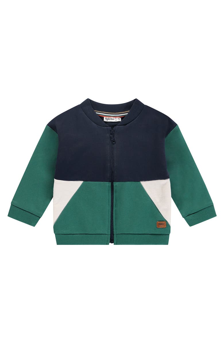 BABYFACE Colorblock Sweat Cardigan, Main, color, Navy