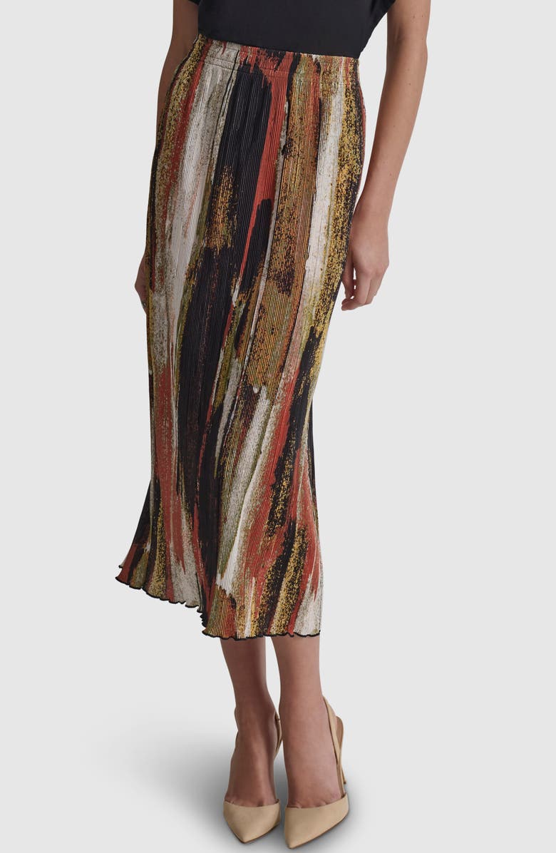 DKNY Print Plissé Skirt, Main, color, 