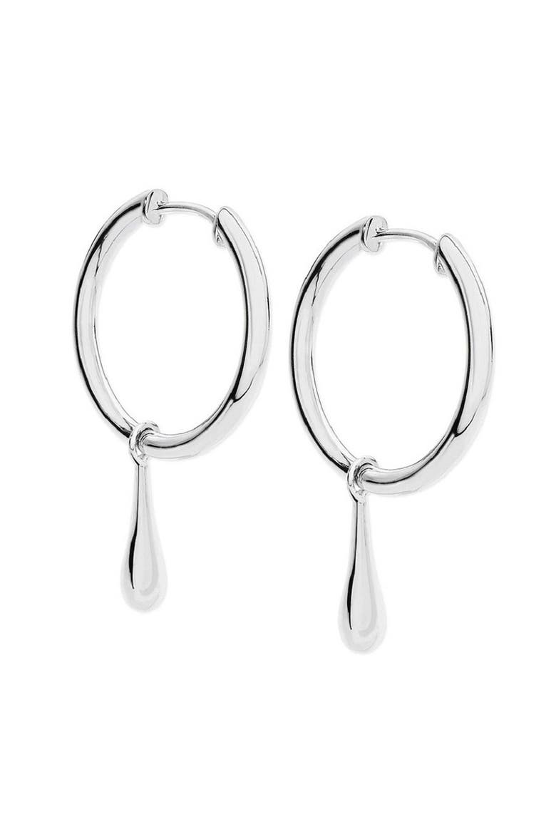 Drop Hoops, Main, color, Sterling Silver