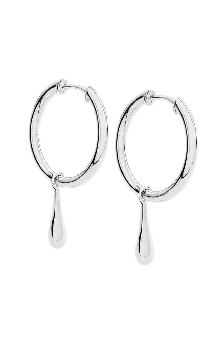 Lucy Quartermaine Drop Hoops, Main, color, Sterling Silver