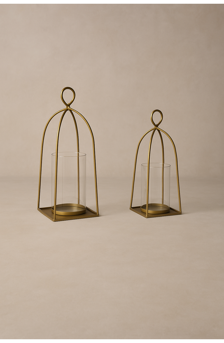 Raiz Studio Bend Hurricane Holder, Alternate, color, Gold - Tall