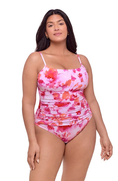 Classic Shirred Front One Piece Swimsuit