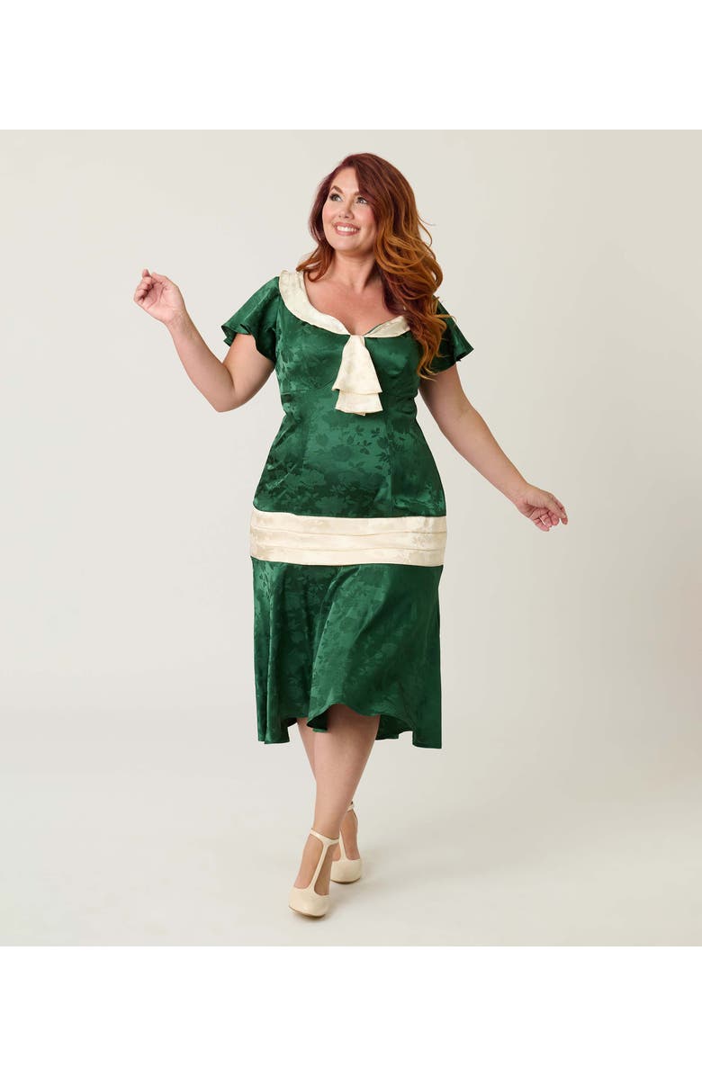 Unique Vintage Plus Size 1920s Wilshire Flapper Day Dress, Main, color, Green