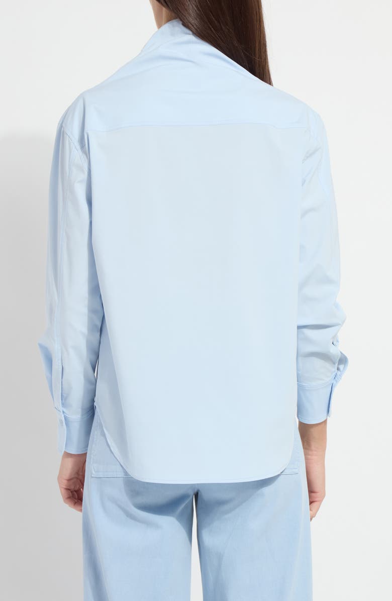 Lysse Tulsi Funnel Neck Button-Up Shirt, Alternate, color, Chalk Blue