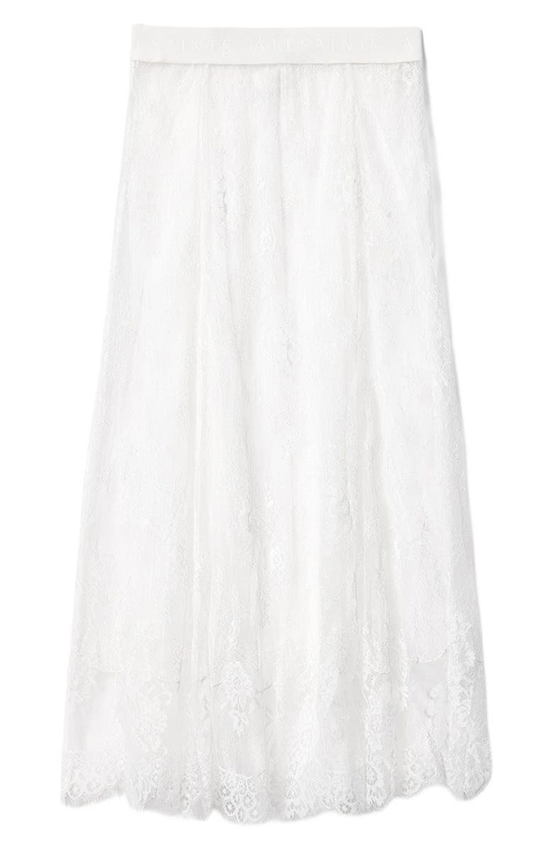 AllSaints Arran Sheer Lace Maxi Skirt, Alternate, color, Off White
