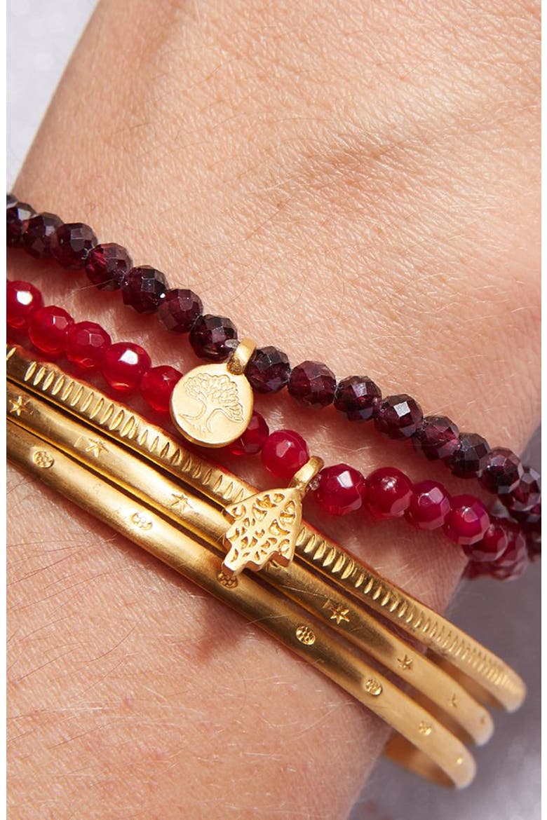 Tree of Life Garnet Gemstone Bracelet, Alternate, color, Red