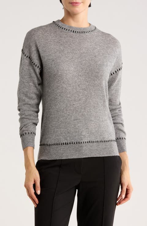 Whipstitch Wool & Cashmere Blend Sweater