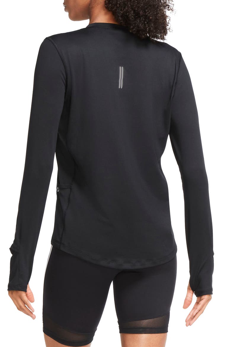 Element Dri-FIT Running T-Shirt, Alternate, color, BLACK/ REFLECTIVE SILVER