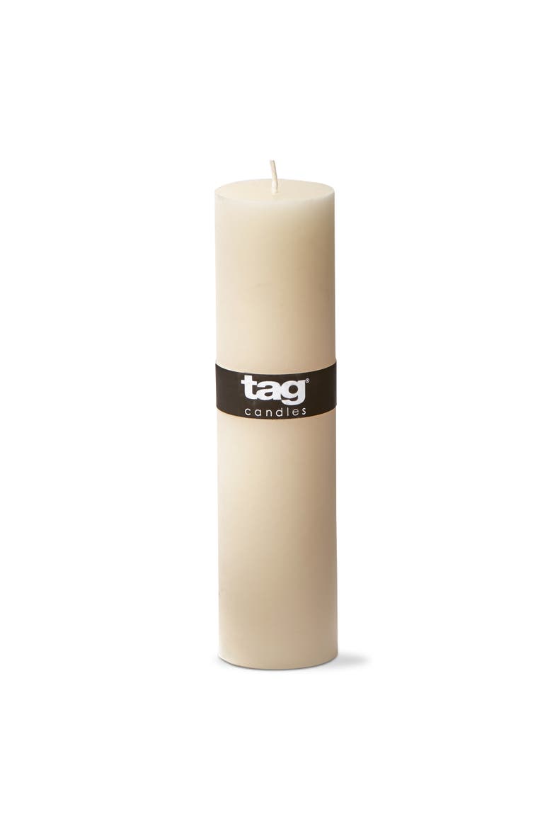 Chapel Ivory Pillar Candles Unscented Long Burning Set of 4, Alternate, color, Beige