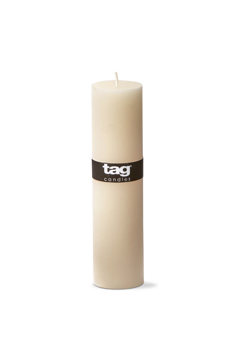 tag Chapel Ivory Pillar Candles Unscented Long Burning Set of 4, Alternate, color, Beige