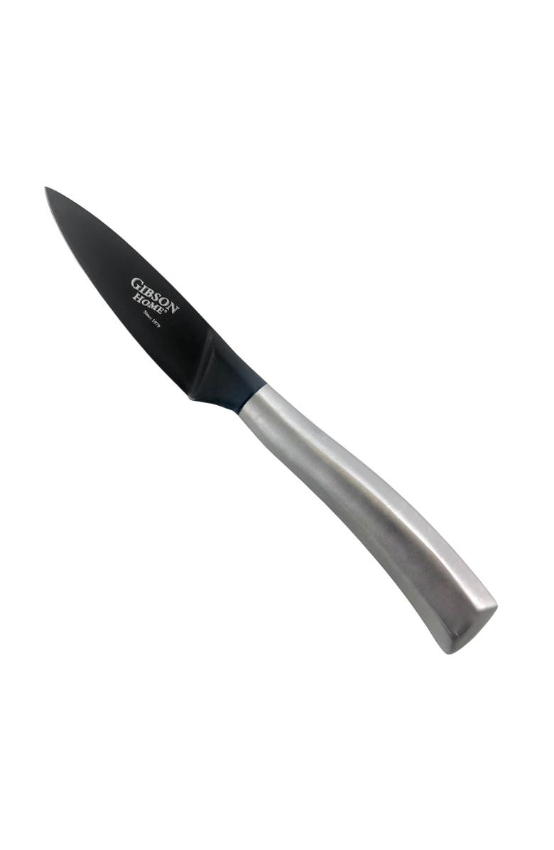 Gibson Home Opus 3.5 Inch. Stainless Steel Paring Knife with Black Blade, Main, color, Silver