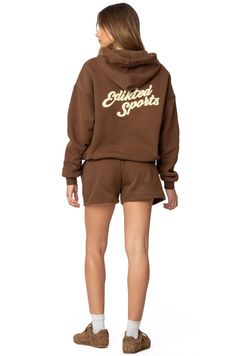 So Sporty Sweat Shorts, Alternate, color, BROWN