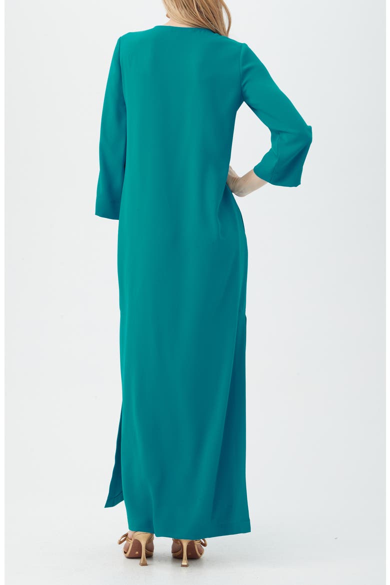 Catamaran Long Sleeve Dress, Alternate, color, TURKANA TEAL