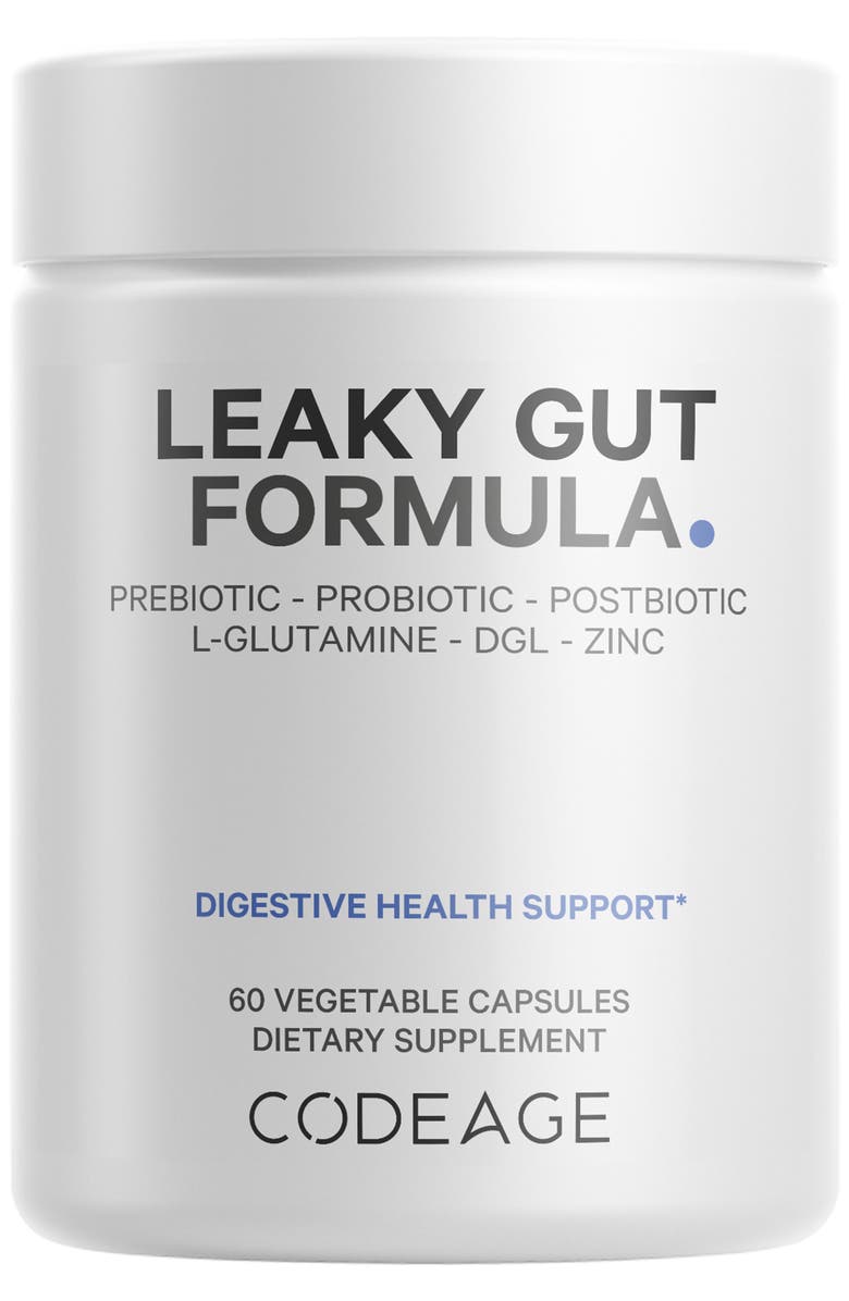 Codeage Leaky Gut L-Glutamine + Probiotics Supplement, Main, color, White