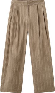 MANGO Stripe Straight Leg Pants