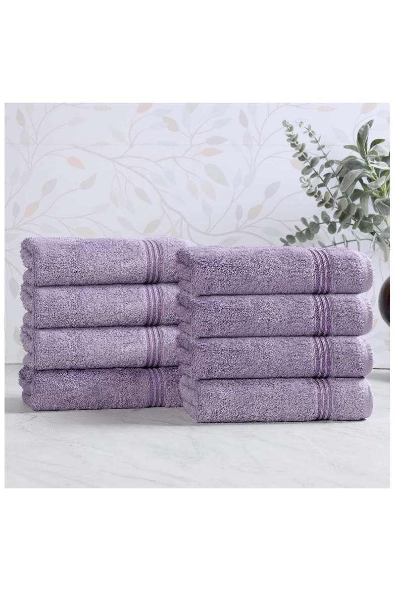 8-Pack Hand Towel Set, Alternate, color, ROYAL PURPLE
