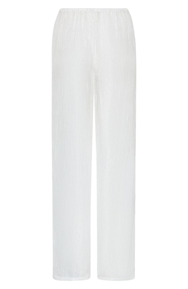 Milly Celina Pinstripe Cover-Up Pants, Alternate, color, White/ Silver