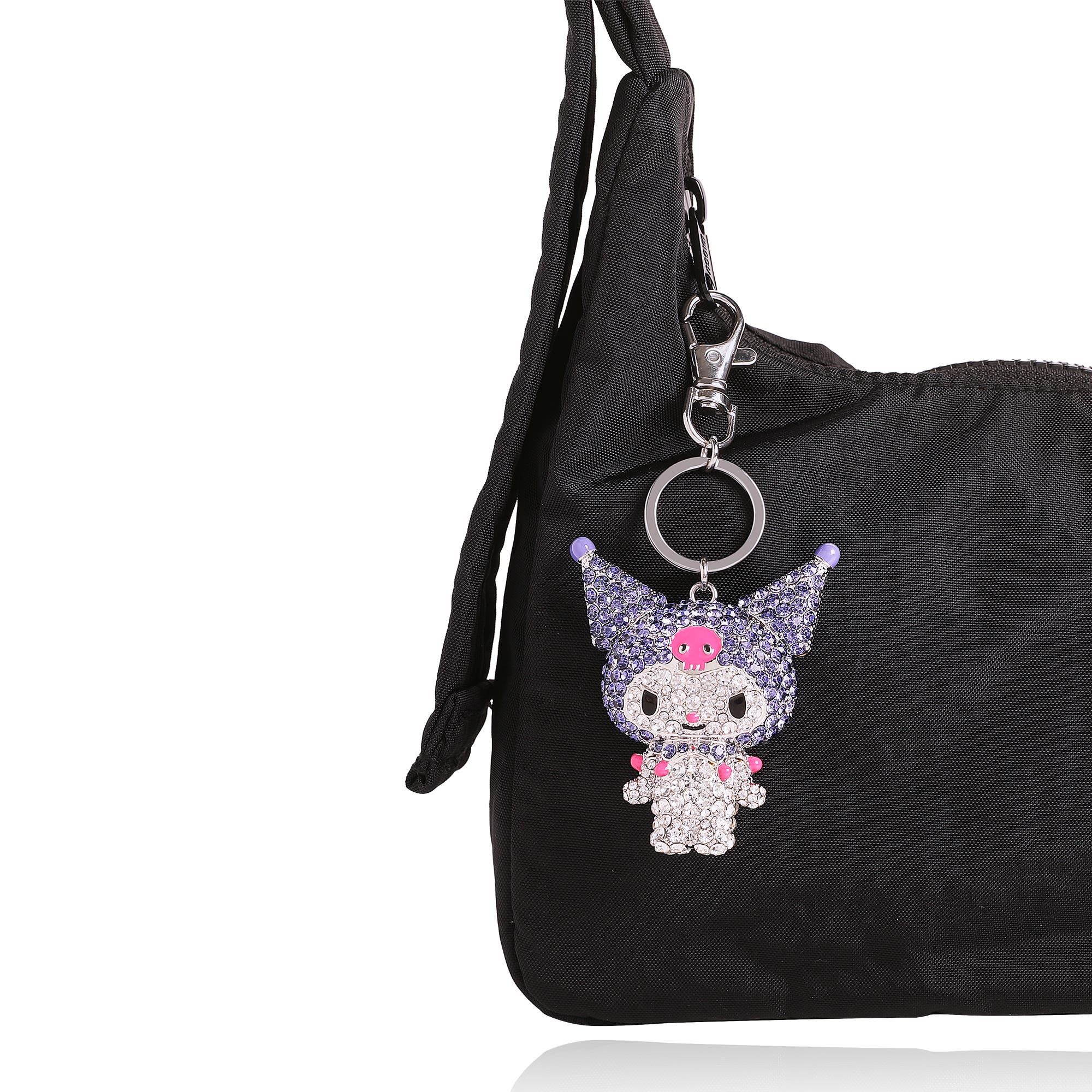 Hello Kitty Kuromi Crystal Keychain Bag Travel Charm, Alternate, color, 